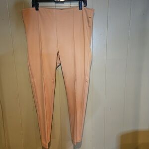Zac & Rachel Stretchy Straight-Leg Pull-On Pants - Plus-Size XL in Beige